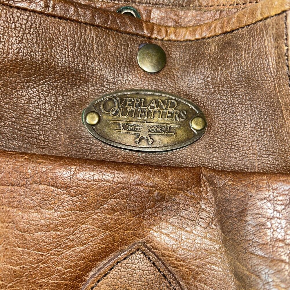 Vintage Overland Outfitters Brown Leather Weekender Travel Diaper Bag - Large - - Picture 2 of 16